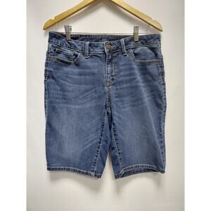 a.n.a Bermuda Denim Shorts Blue Women Solid Relaxed Size 10